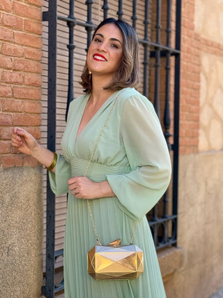 Vestido plisado verde | Sharon - Alalá Moda Mujer