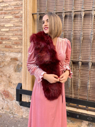 Vestido terciopelo rosa | Yaiza - Alalá Moda Mujer