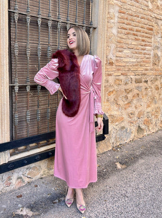 Vestido terciopelo rosa | Yaiza - Alalá Moda Mujer