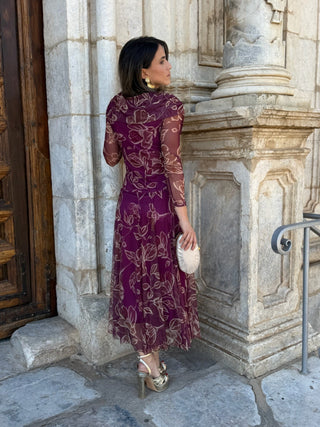 Vestido Tul estampado floral buganvilla | Camila - Alalá Moda Mujer