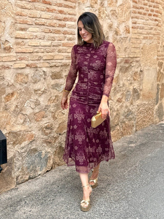 Vestido Tul estampado | Zafiro - Alalá Moda Mujer