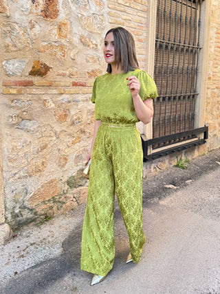 Conjunto jaquard verde | Mabel - Alalá Moda Mujer