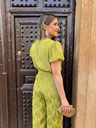 Conjunto jaquard verde | Mabel - Alalá Moda Mujer