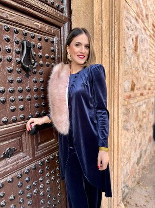 Conjunto terciopelo azul | Milano - Alalá Moda Mujer