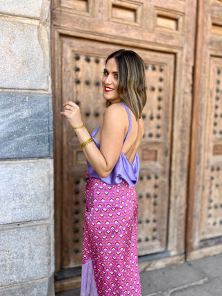 Top satinado lila | Alejandra - Alalá Moda Mujer