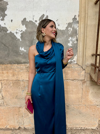 Vestido asimétrico azul noche | Julie - Alalá Moda Mujer