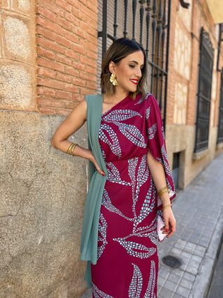 Vestido asimétrico burdeos | Chiara - Alalá Moda Mujer