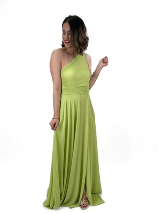 Vestido asimétrico Valeria pistacho - Alalá Moda Mujer