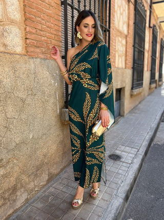 Vestido asimétrico verde| Chiara - Alalá Moda Mujer