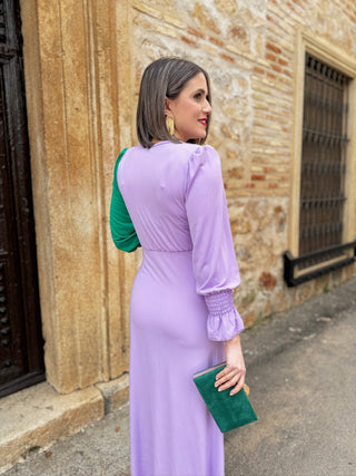 Vestido bicolor verde y malva | Roma - Alalá Moda Mujer