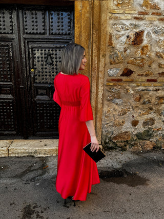 Vestido detalle nudo rojo | Fernanda - Alalá Moda Mujer