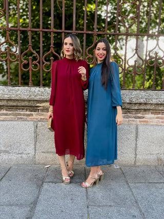Vestido gasa burdeos | Juliette - Alalá Moda Mujer