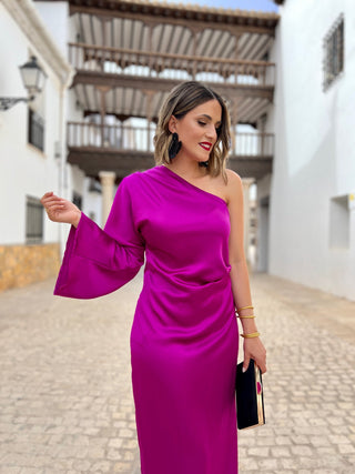 Vestido midi asimétrico | Lena - Alalá Moda Mujer