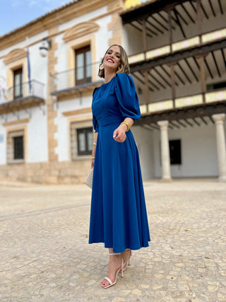 Vestido midi azul | Rachel - Alalá Moda Mujer