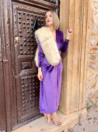 Vestido nudo terciopelo purpura | Killy - Alalá Moda Mujer
