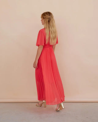 Vestido Plisado | Catalina coral - Alalá Moda Mujer