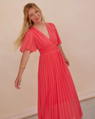 Vestido Plisado | Catalina coral - Alalá Moda Mujer
