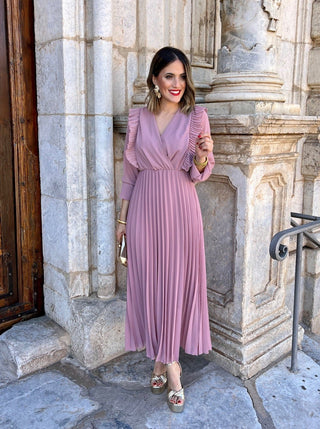 Vestido plisado rosa | Lucia - Alalá Moda Mujer