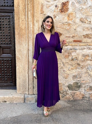 Vestido plisado | Sharon purpura - Alalá Moda Mujer