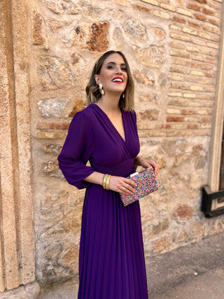 Vestido plisado | Sharon purpura - Alalá Moda Mujer