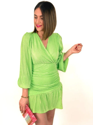 Vestido plisado verde lima - Alalá Moda Mujer