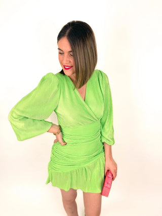 Vestido plisado verde lima - Alalá Moda Mujer