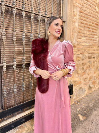 Vestido terciopelo rosa | Yaiza - Alalá Moda Mujer