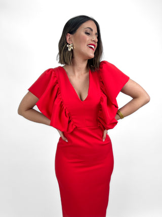 Vestido volantes | Rocío rojo - Alalá Moda Mujer